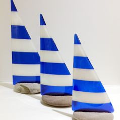 BLUE AND WHITE STRIPED YACHTS